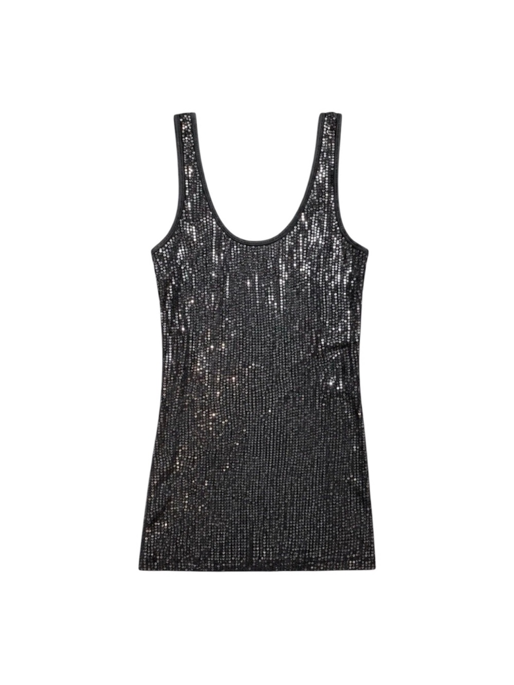Express XS gray Sequin Tank Top Y2K Sparkle Party Going Out Glam